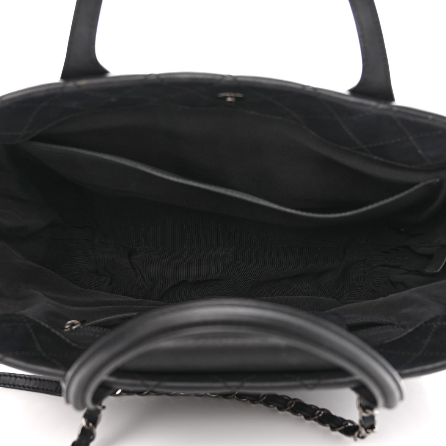 Chanel Calfskin Quilted Small Easy Shopping Tote Black 5 of 10