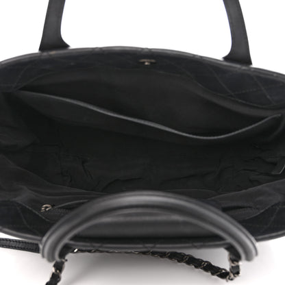 Chanel Calfskin Quilted Small Easy Shopping Tote Black 5 of 10