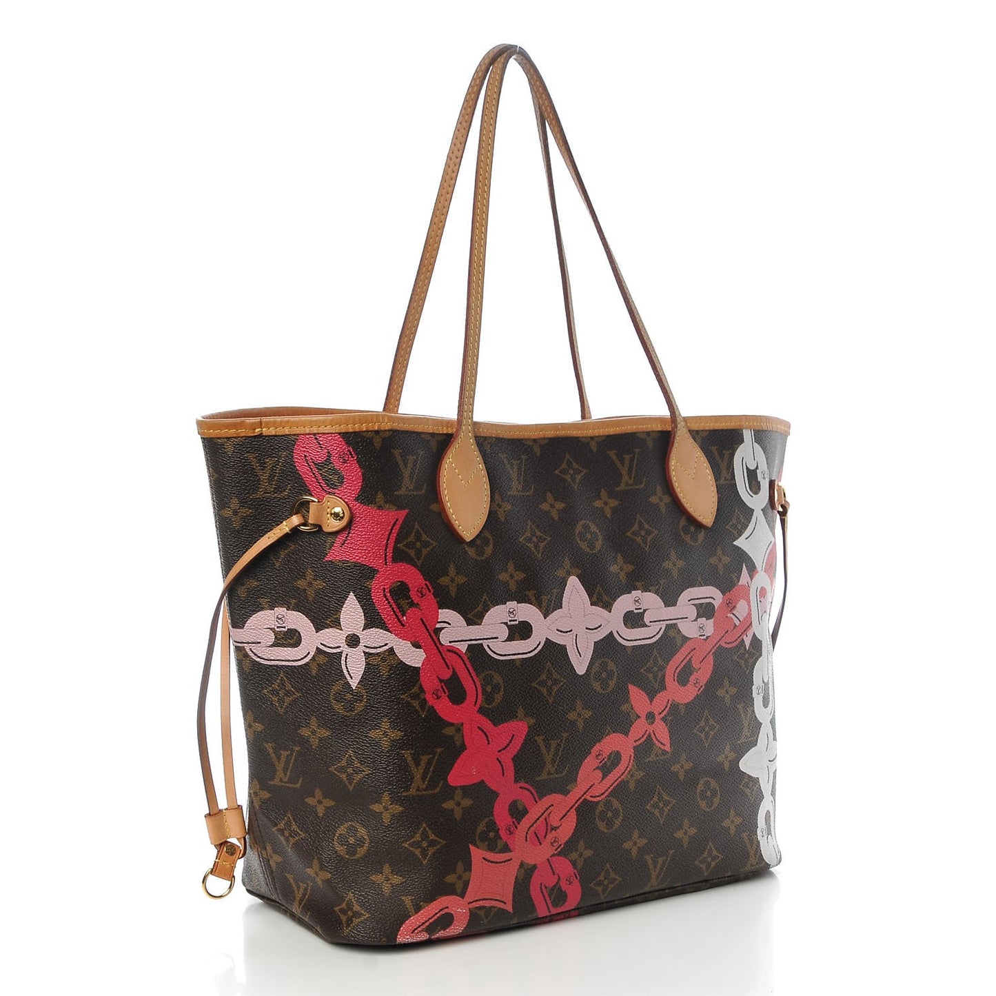 Monogram Bay Neverfull MM Rose Ballerine Poppy