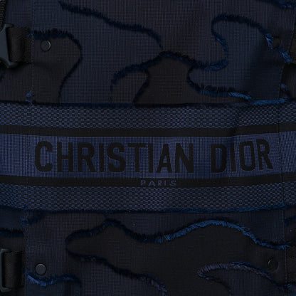 Christian Dior Canvas Embroidered Camouflage Diorcamp Luggage Carry On Navy 8 of 17