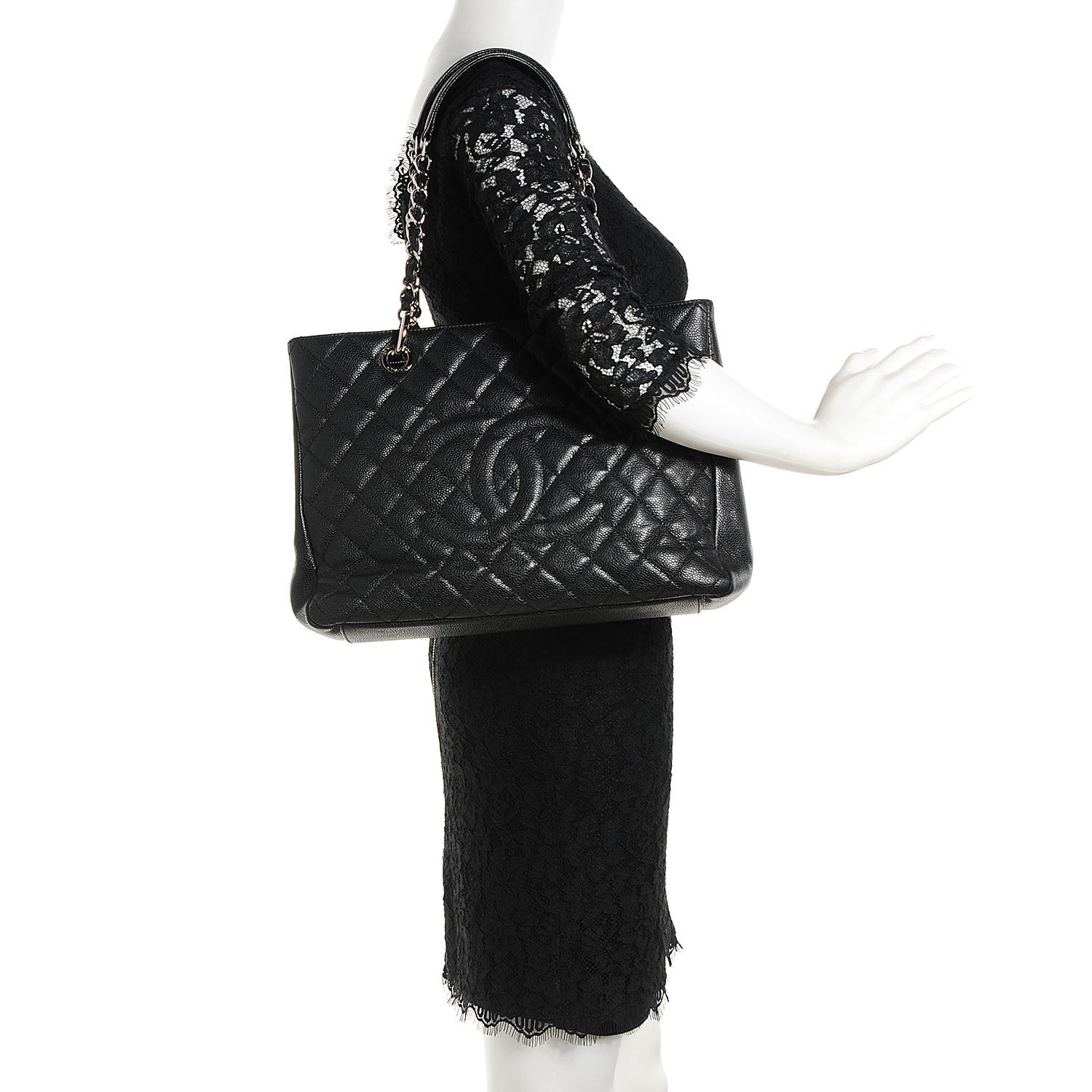 Chanel Caviar Quilted Grand Shopping Tote GST Black 2 of 7