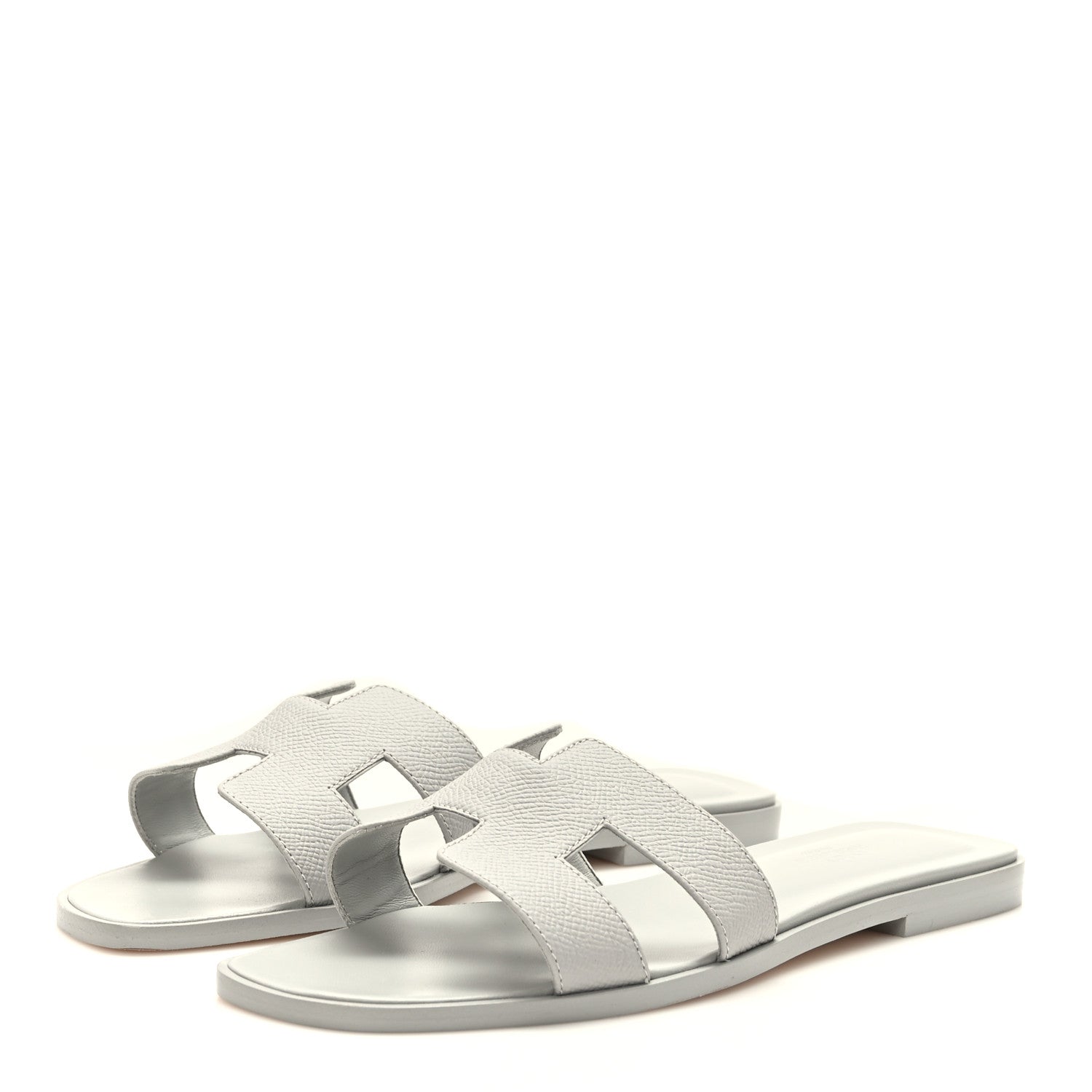 Hermes Epsom Oran Sandals 38 Bleu Glacier 3 of 9