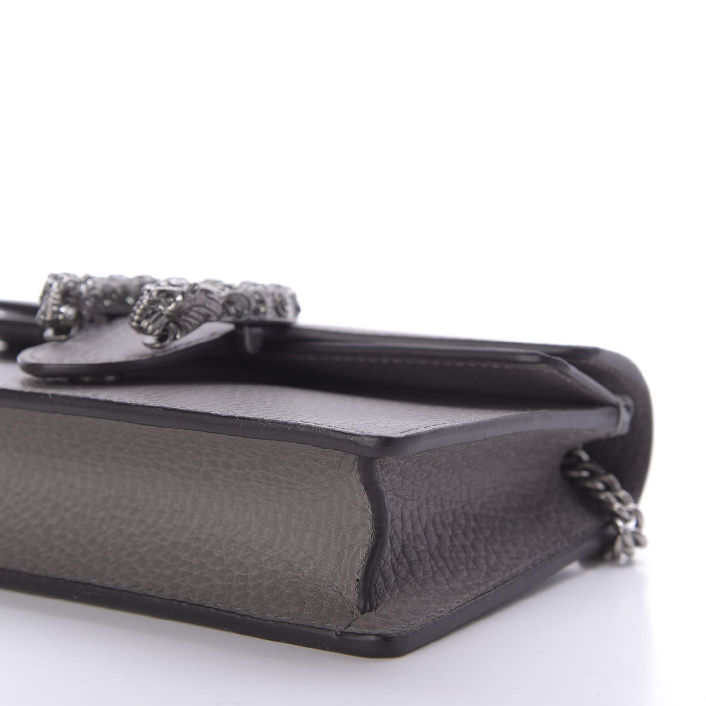 Dollar Calfskin Crystal Super Mini Dionysus Shoulder Bag Dusty Grey Black Diamond