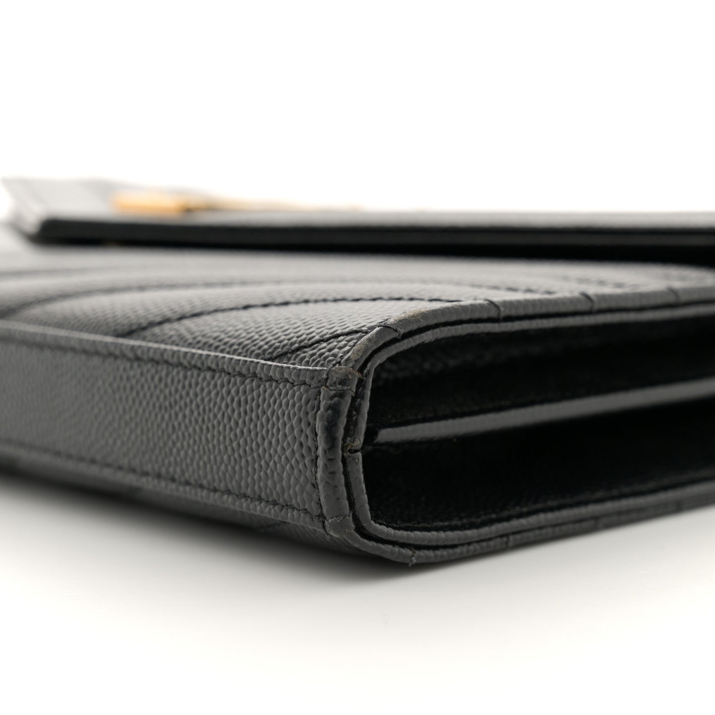 Grain De Poudre Matelasse Chevron Monogram Chain Wallet Black