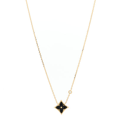 Louis Vuitton 18K Yellow Gold Diamond Black Onyx Color Blossom BB Star Pendant Necklace 1 of 6