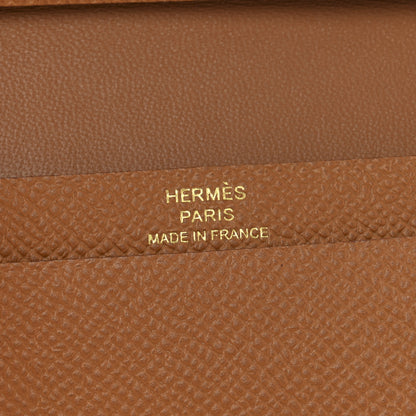 Hermes Epsom Bearn Card Holder Wallet Gold 6 of 8