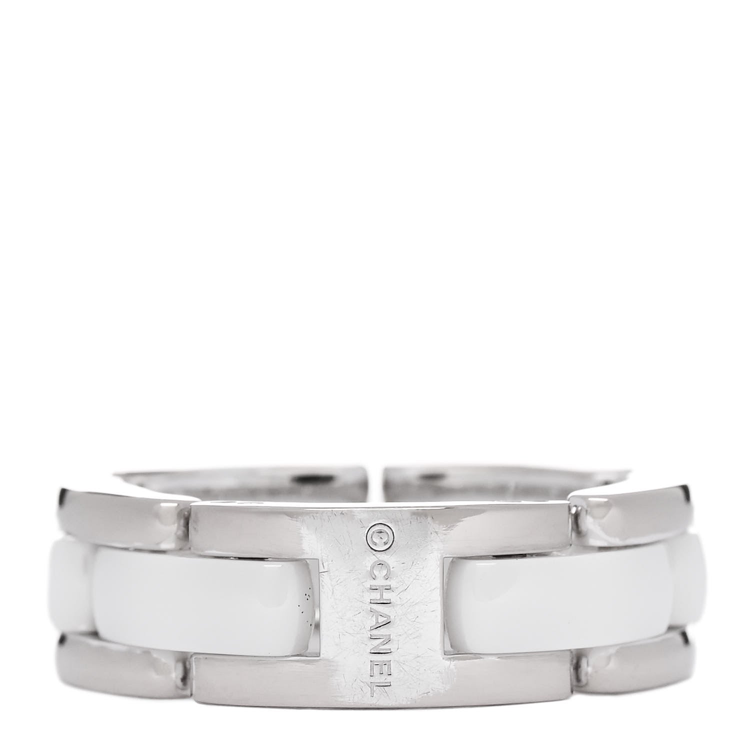 Chanel 18K White Gold Ceramic Small Ultra Ring 48 4.5 3 of 5