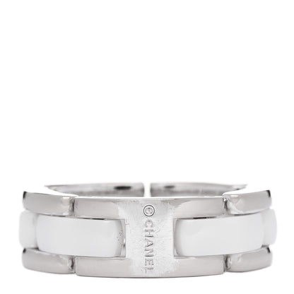 Chanel 18K White Gold Ceramic Small Ultra Ring 48 4.5 3 of 5