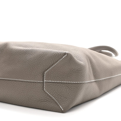 Hermes Taurillon Clemence Double Sens 36 Reversible Tote Gris Perle Etain 9 of 10