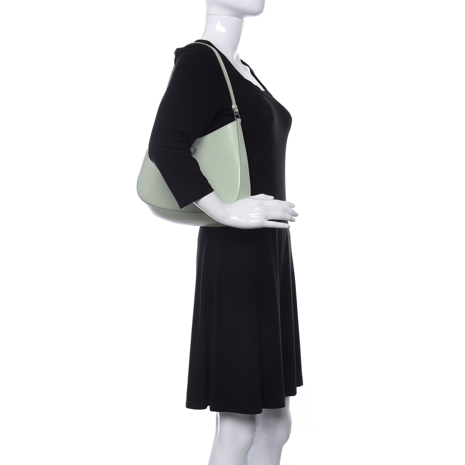 Prada Spazzolato Cleo Shoulder Bag Acqua 2 of 9