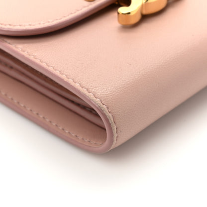 Celine Shiny Calfskin Small Triomph Wallet Antique Rose 10 of 14