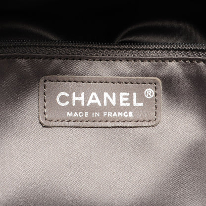Chanel Vinyl Funny Tweed Patchwork Tote Black 6 of 7