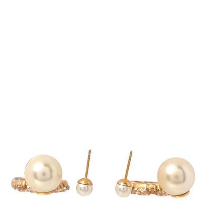 Christian Dior Pearl Crystal Dior Tribales Drop Earrings Gold 3 of 4