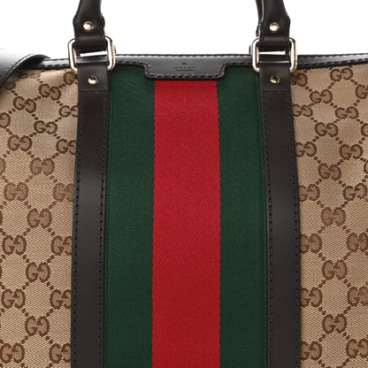 Gucci Monogram Vintage Web Medium Boston Dark Brown 8 of 10