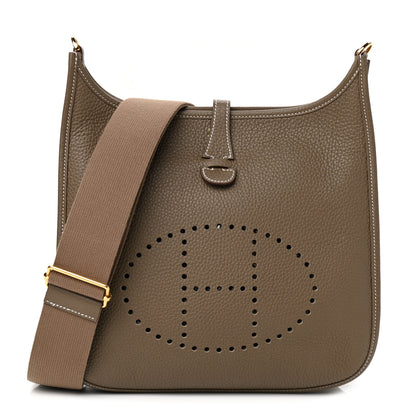 Hermes Taurillon Clemence Evelyne III PM Etoupe 1 of 12