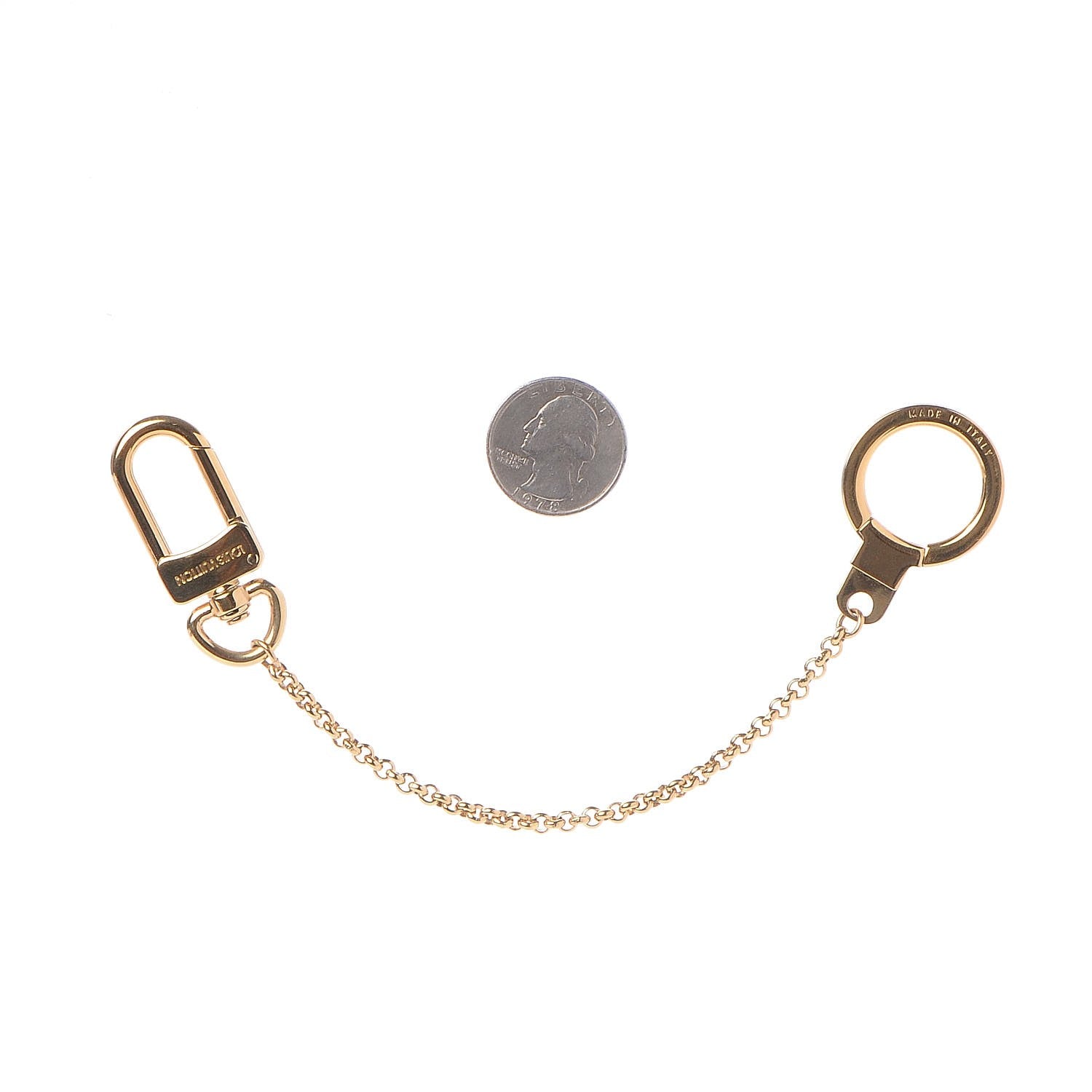 Louis Vuitton Metal Pochette Extender Key Ring Chain Gold 2 of 4