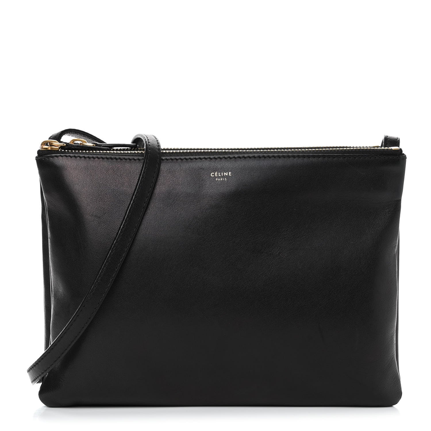 Celine Goatskin Large Trio Crossbody Bag Black 1 of 7