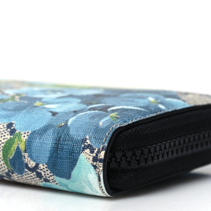 Gucci GG Supreme Monogram Blooms Zip Around Wallet Blue 10 of 11