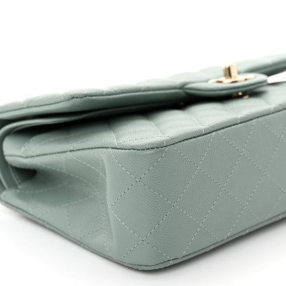 Chanel Caviar Quilted Medium Double Flap Dark Green 9 of 11