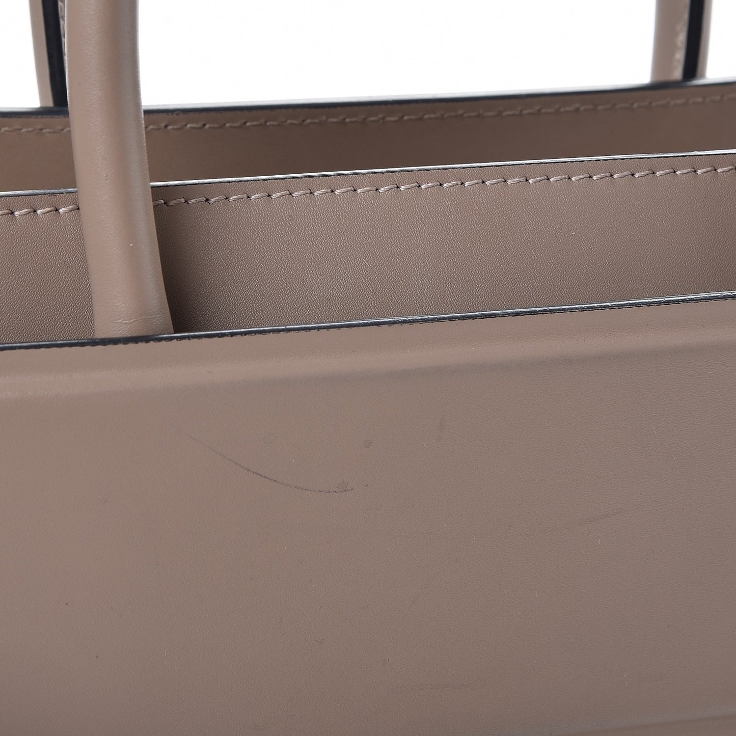 Smooth Calfskin Small Horizon Satchel Taupe Grey