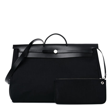Hermes Military Toile Vache Hunter Herbag Zip Retourne Cabine Bag Black 1 of 8