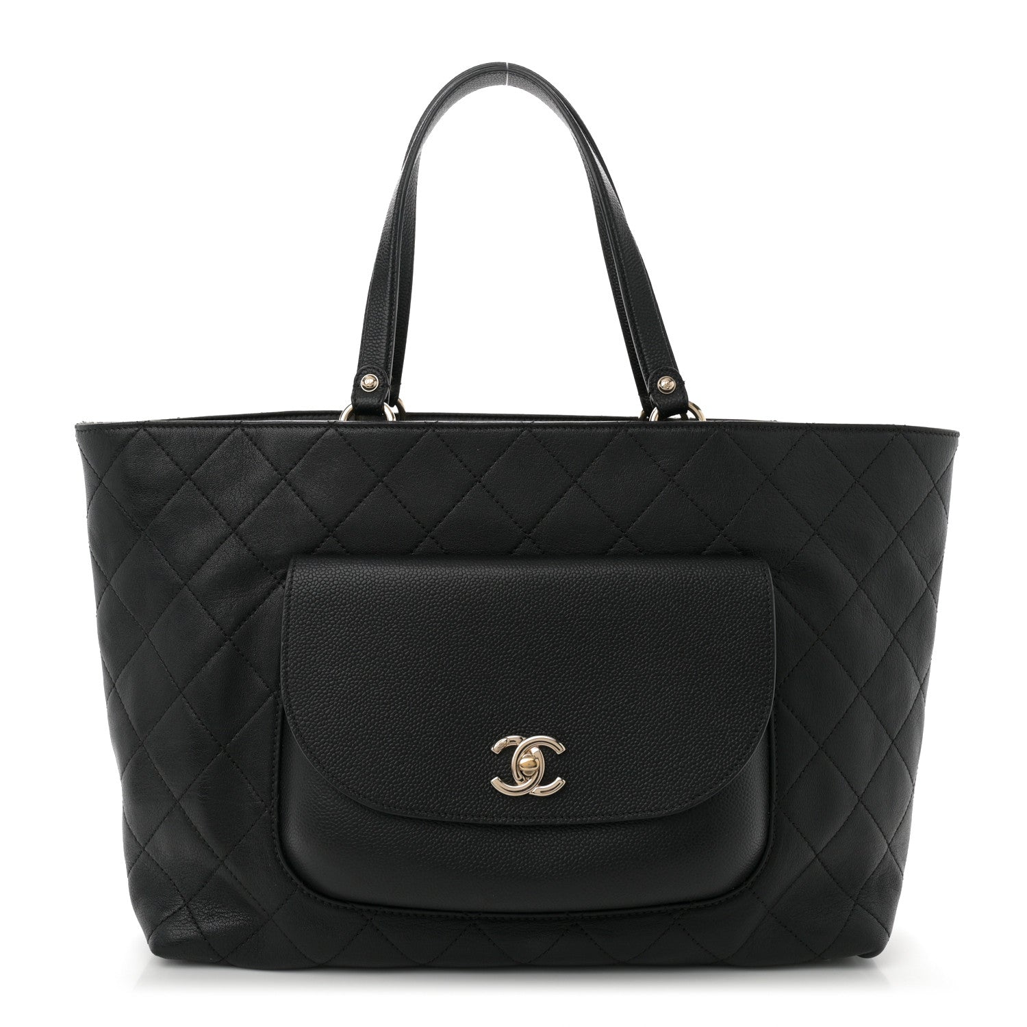 Chanel Sheepskin Caviar Quilted Large Shopping Tote Black 1 of 10