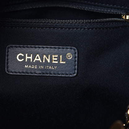 Chanel Lurex Canvas Mini Deauville Tote Navy Blue Gold 6 of 9