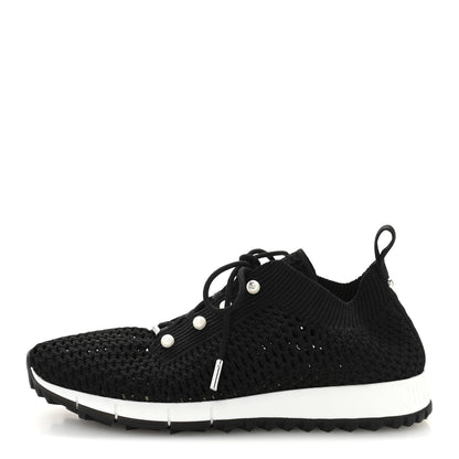 Jimmy Choo Veles Knit Pearly Lace Up Sneaker 36.5 Black 1 of 9