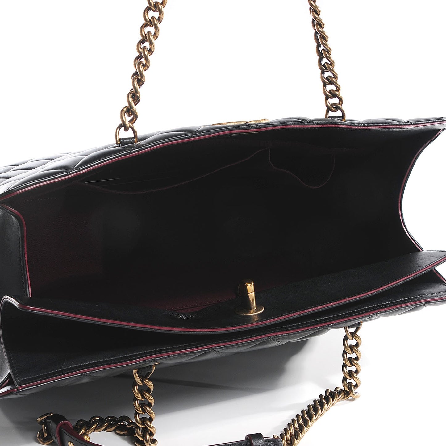Calfskin Quilted Perfect Edge Tote Black