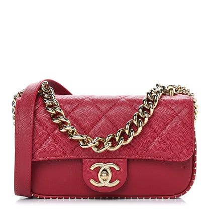 Chanel Caviar Quilted Mini Studded Flap Red 1 of 12