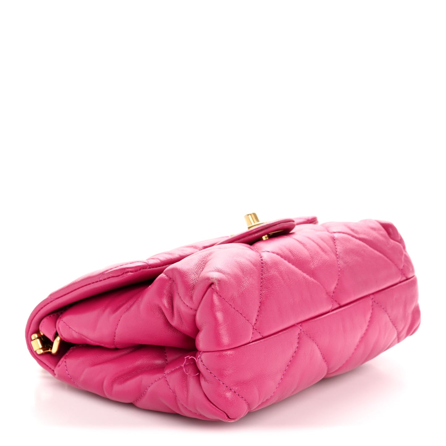 Lambskin Quilted Small Chain Top Handle Flap Fuchsia