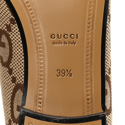 Gucci Monogram Jumbo GG Malaga Kid Horsebit Womens Jordaan Loafers 39.5 Camel Ebony New Acero Beige 9 of 10