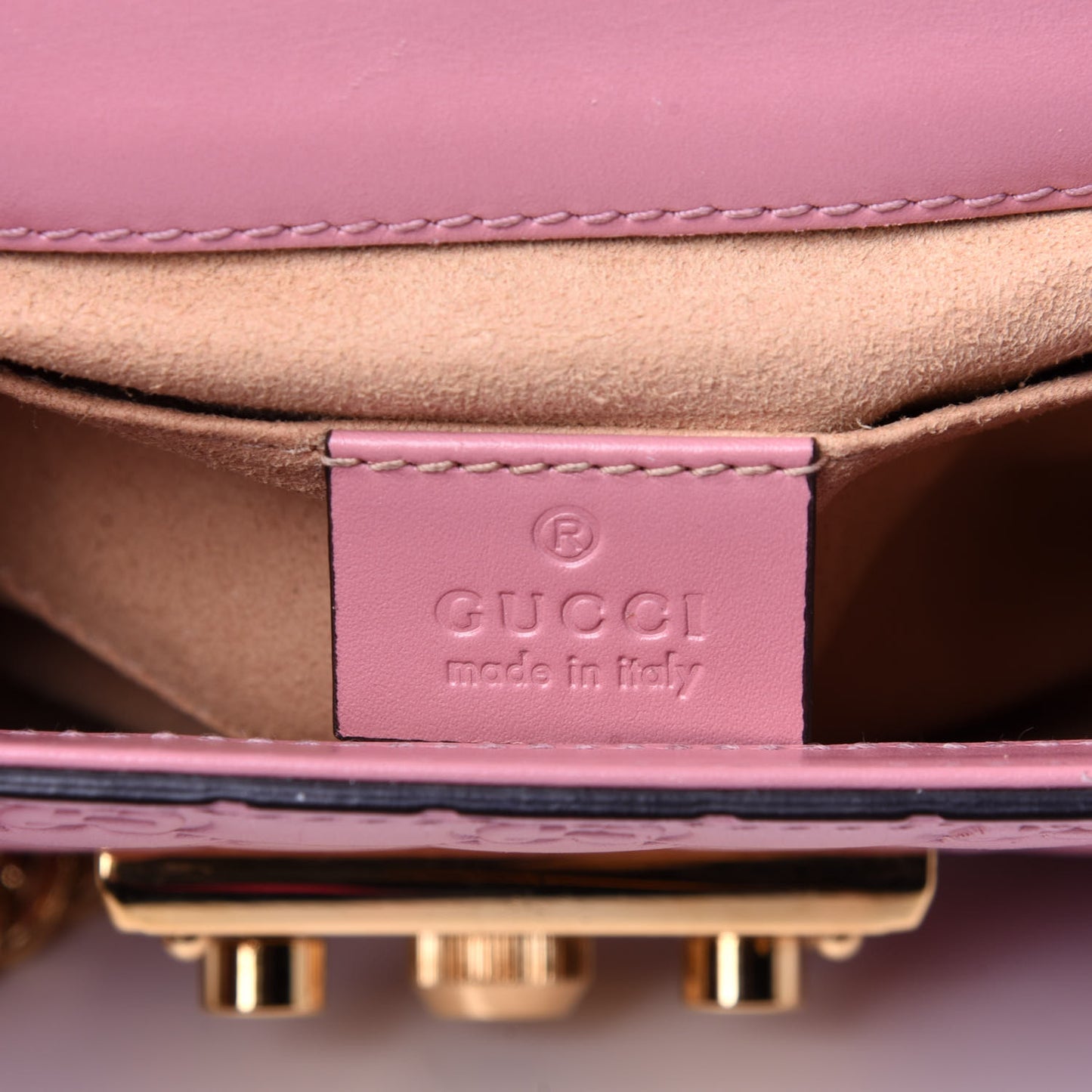 Guccissima Small Padlock Shoulder Bag Rose Baby Candy
