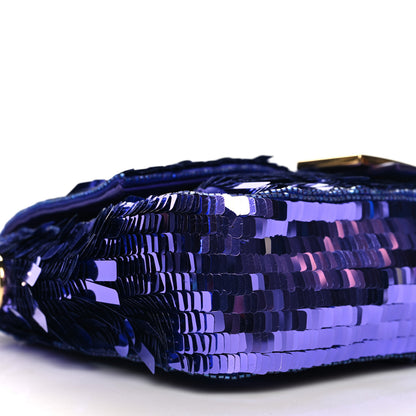 Fendi Sequin Paillettes Shiny Nappa Sex and the City Baguette Viola Purple Rain 8 of 12
