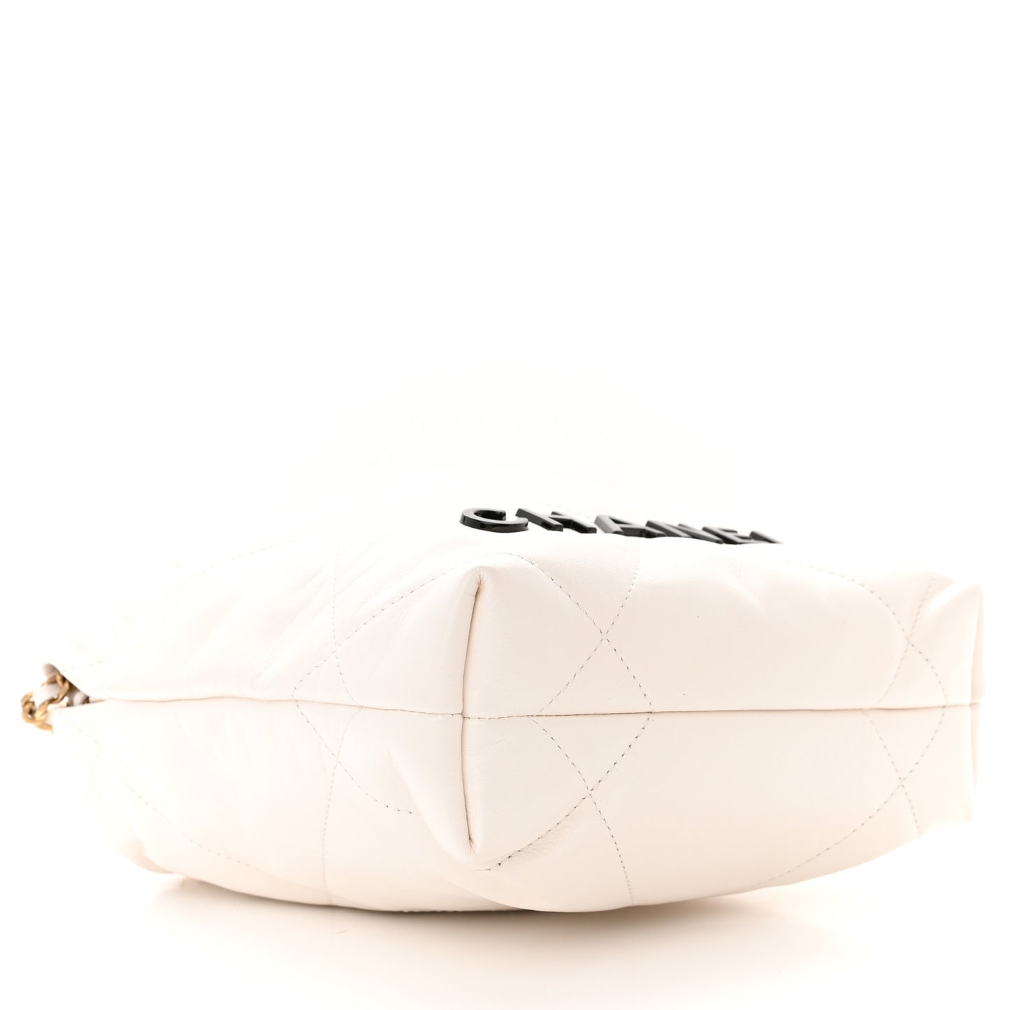 Shiny Calfskin Quilted Mini Chanel 22 White Black