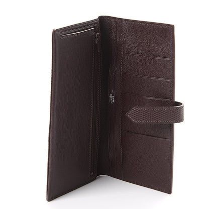 Hermes Lizard Bearn Gusset Wallet Havane 5 of 9