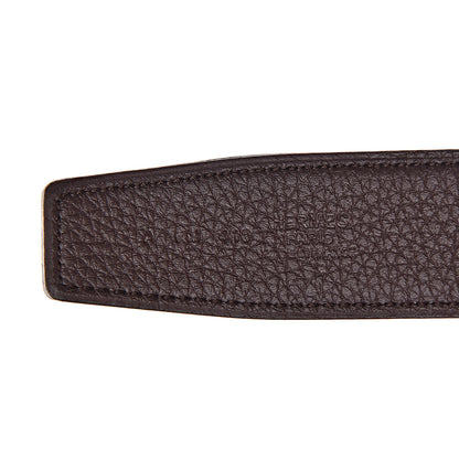 Hermes Box Togo 32mm Belt Strap 85 Black Chocolate 5 of 5