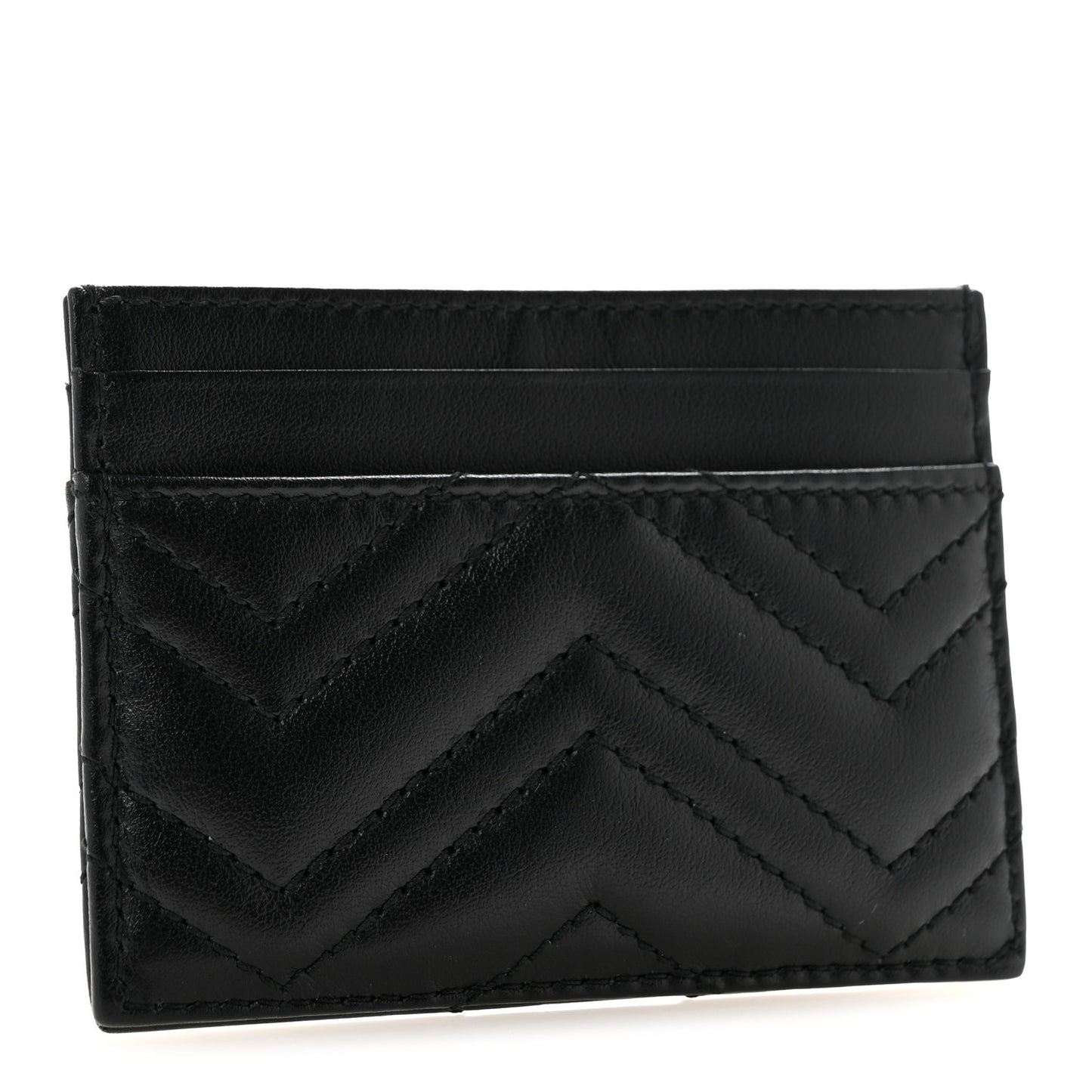 Calfskin Matelasse GG Marmont Card Holder Black