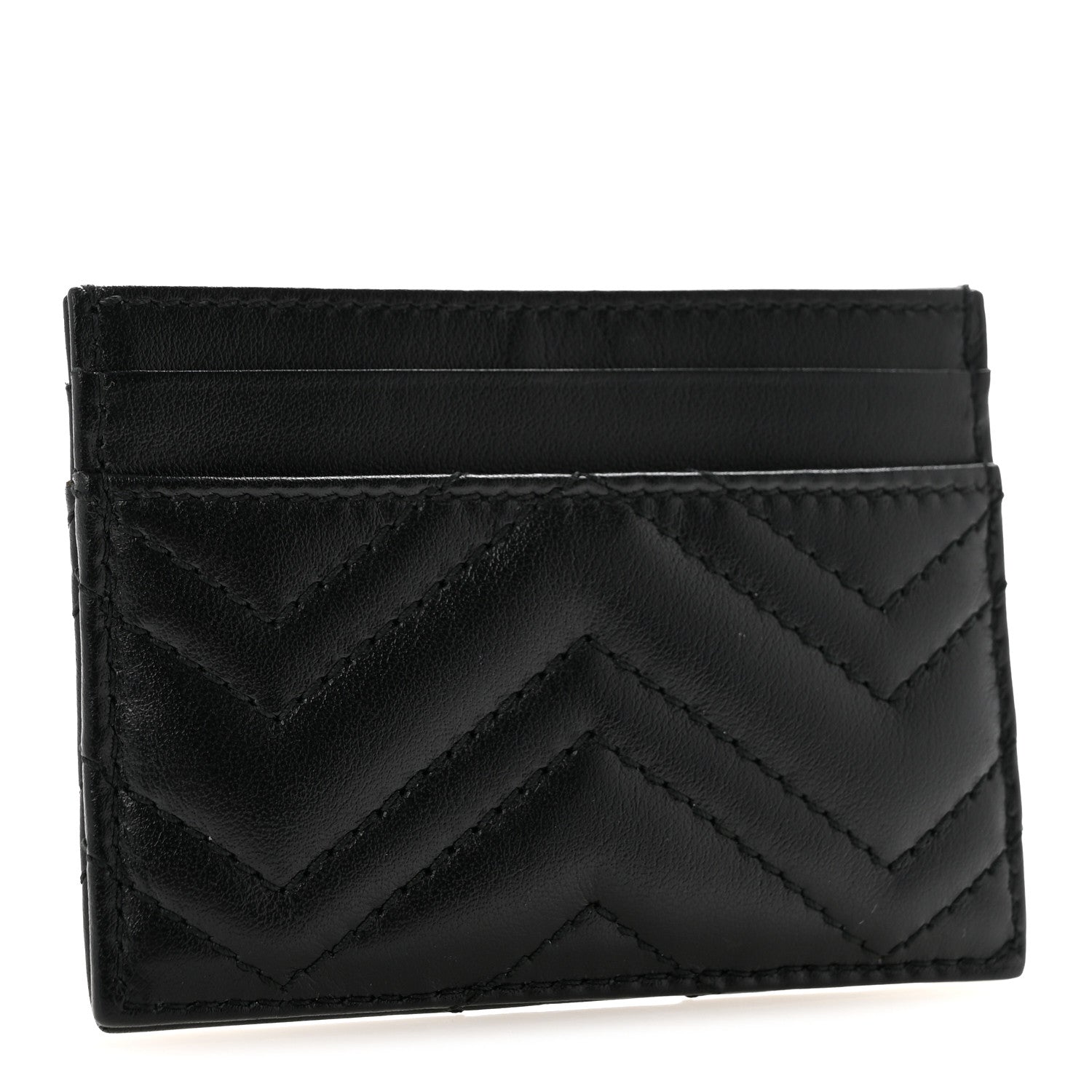Gucci Calfskin Matelasse GG Marmont Card Holder Black 3 of 8