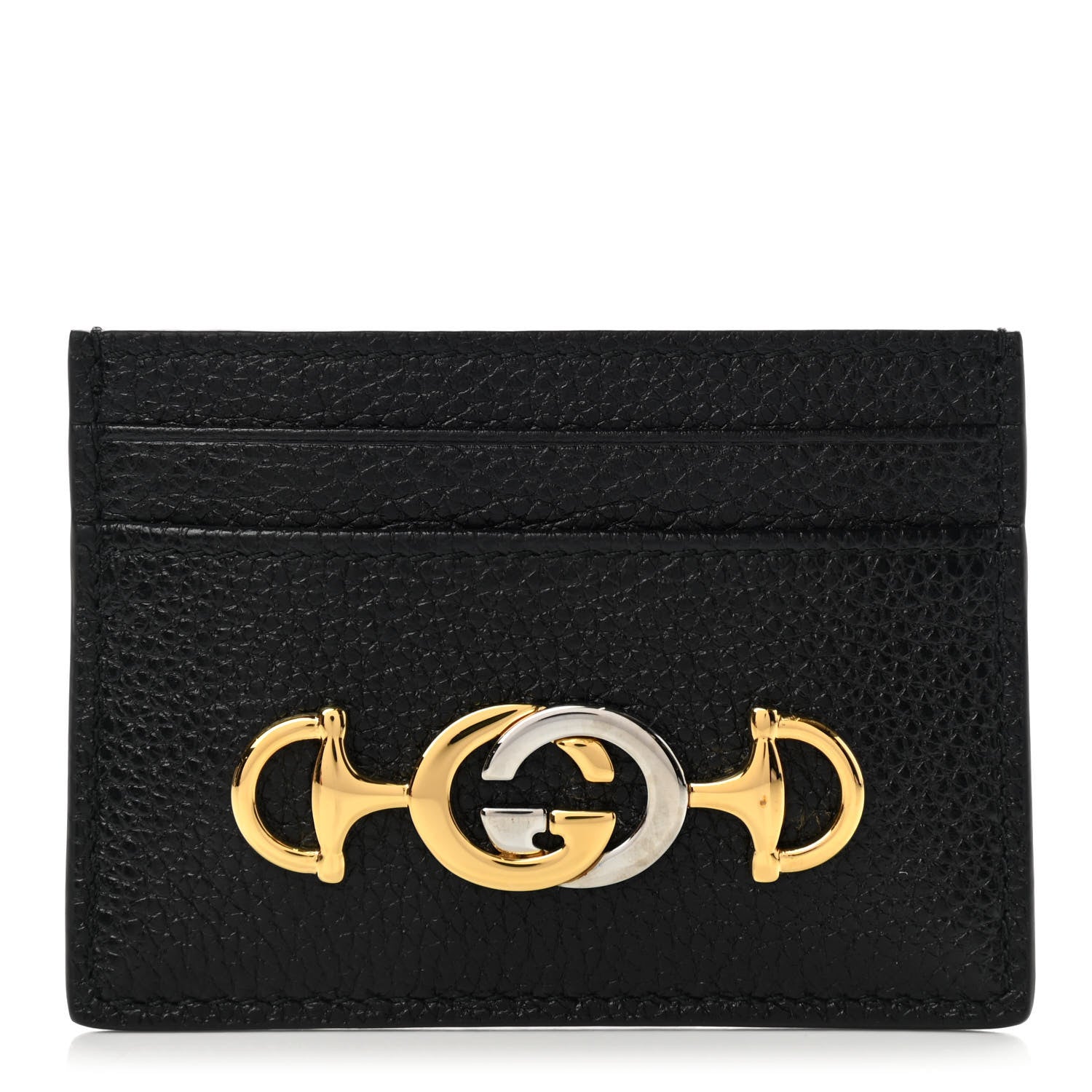 Gucci Grainy Calfskin Zumi Card Holder Black 1 of 6