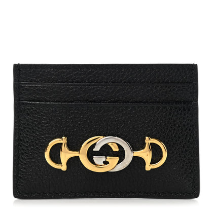 Gucci Grainy Calfskin Zumi Card Holder Black 1 of 6