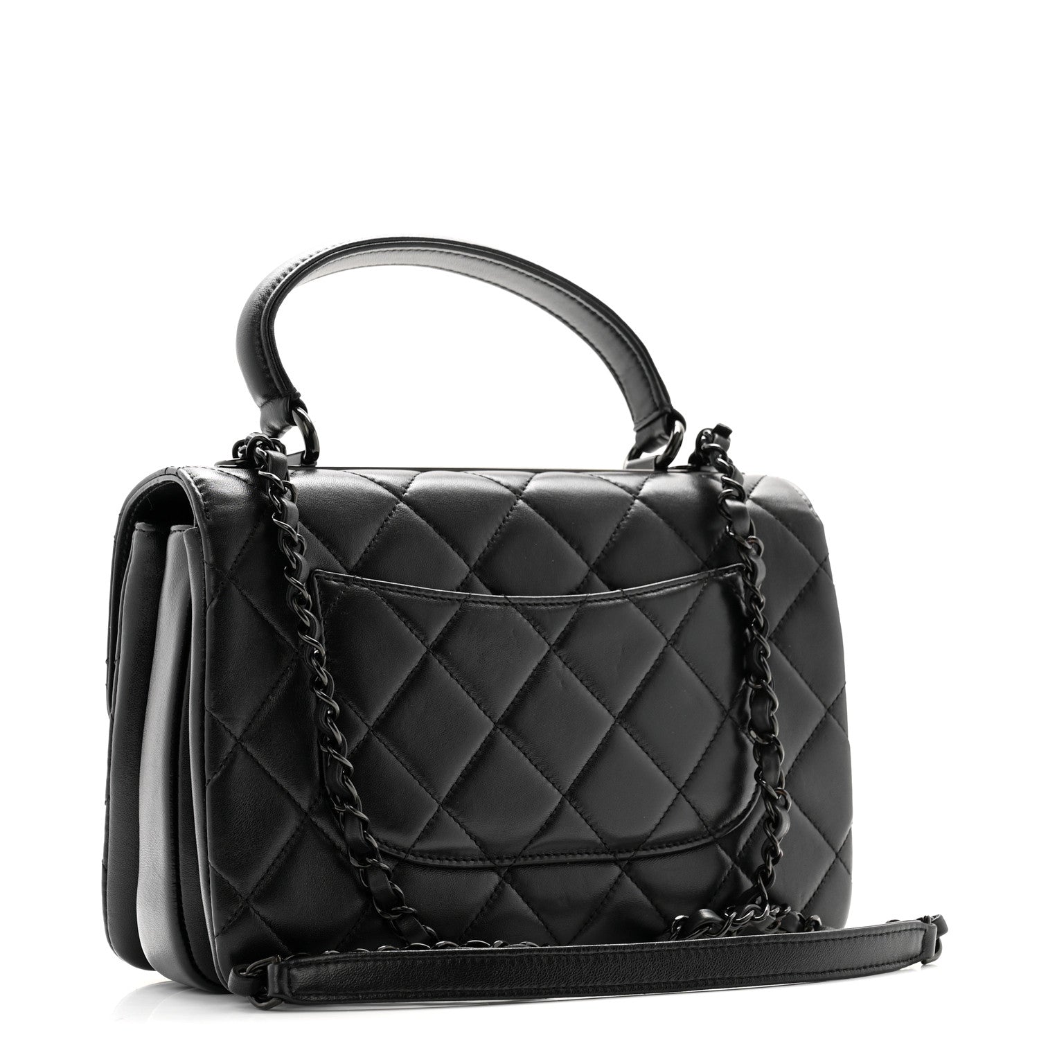 Chanel Lambskin Quilted Small Trendy CC Dual Handle Flap Bag So Black 3 of 13