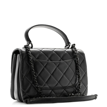 Chanel Lambskin Quilted Small Trendy CC Dual Handle Flap Bag So Black 3 of 13