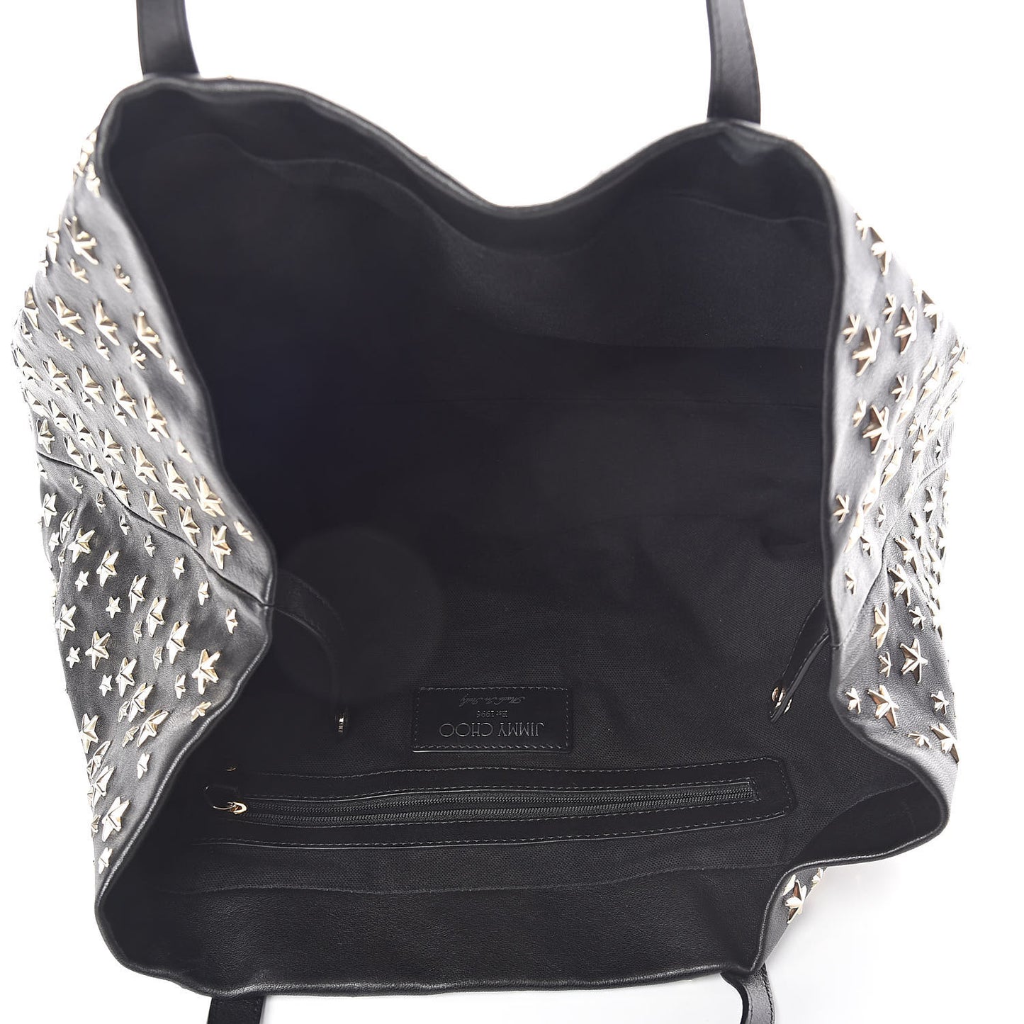Calfskin Sofia Star Studded Tote Black