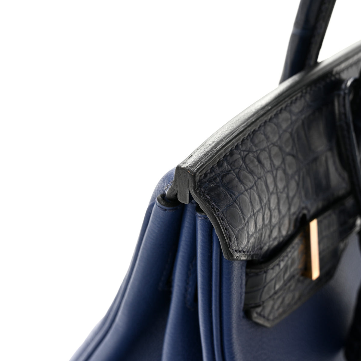 Hermes Taurillon Novillo Matte Alligator Birkin Touch 30 Bleu Saphir Bleu Marine 11 of 12