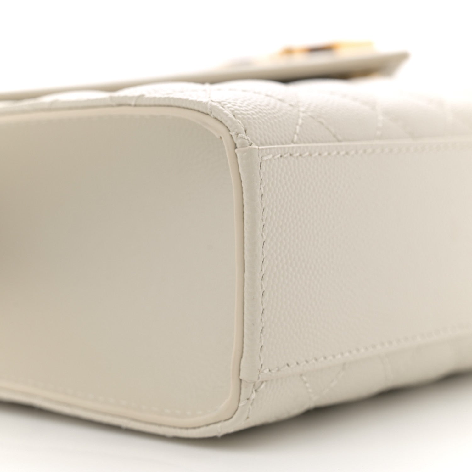 Saint Laurent Grain De Poudre Textured Mixed Matelasse Large Triquilt Monogram Satchel Crema Soft 9 of 12