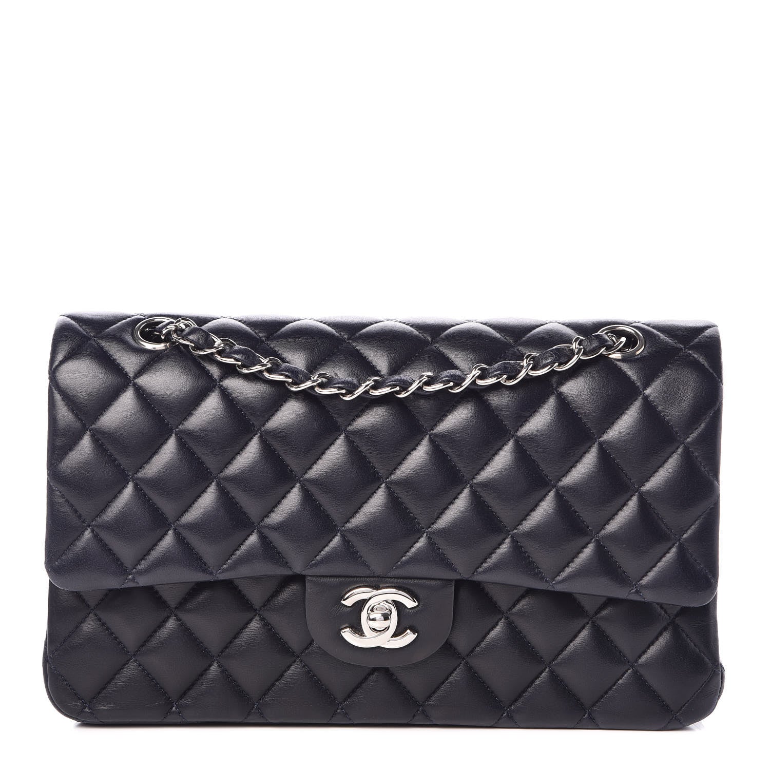 Chanel Lambskin Quilted Medium Double Flap Navy 1 of 11