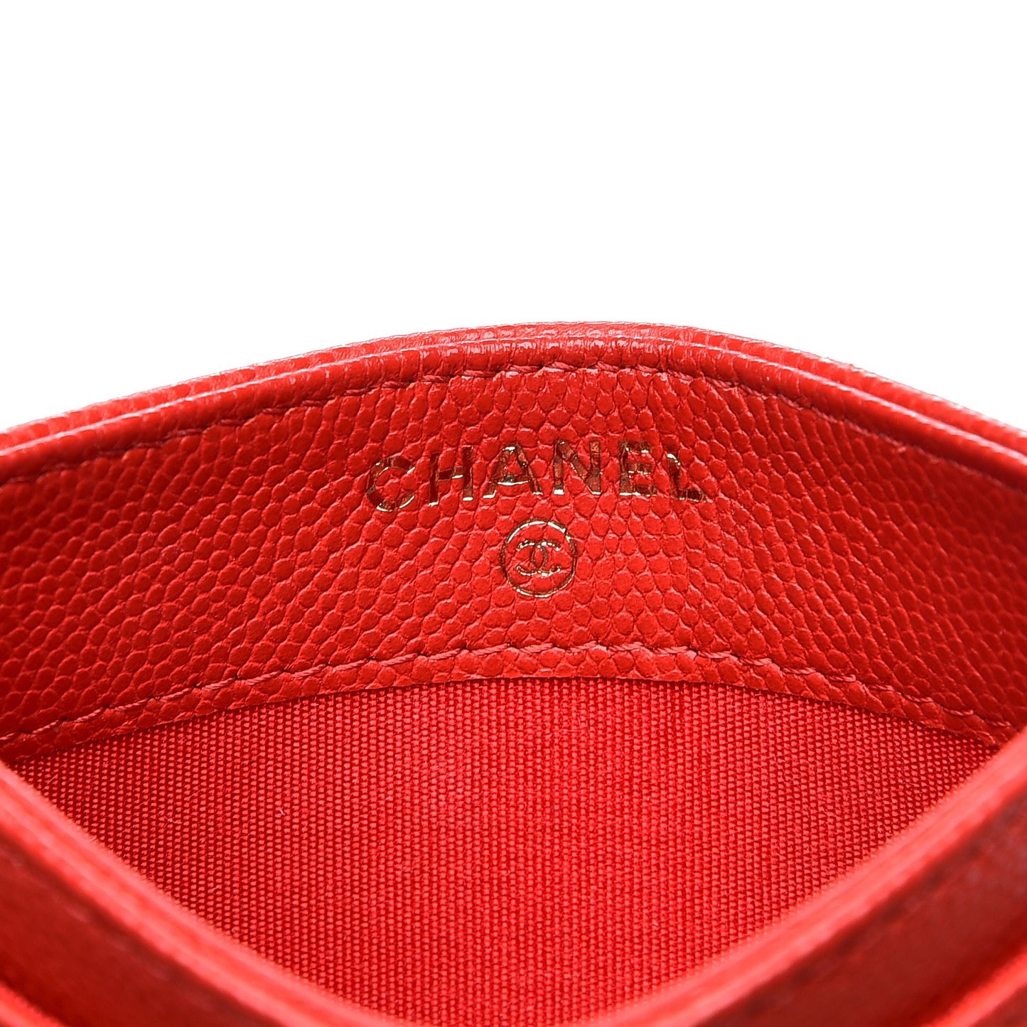 Caviar Camellia Embossed Card Holder Red