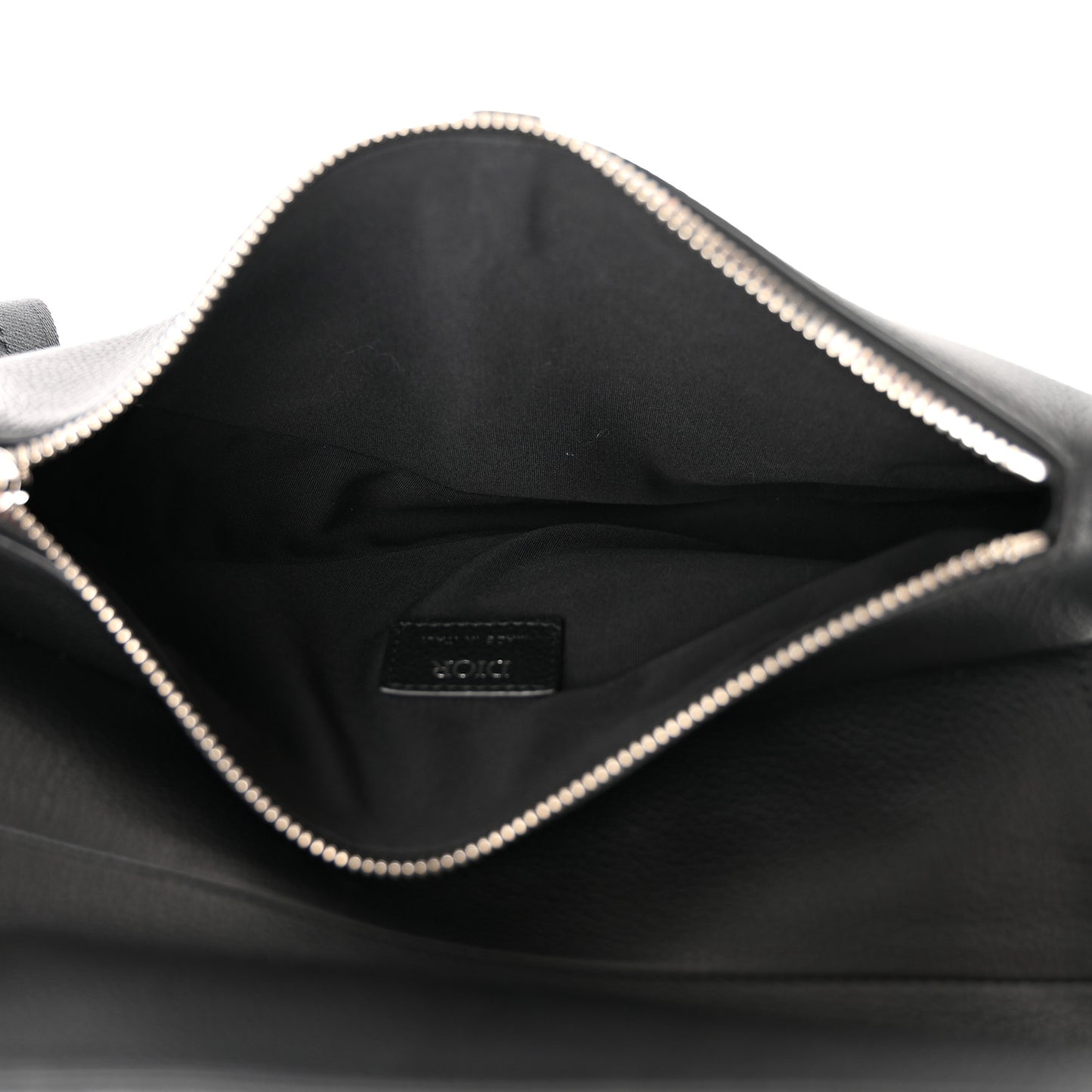 Grained Calfskin Mens Saddle Bag Black