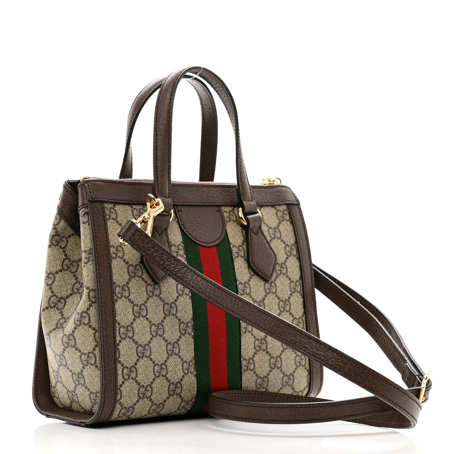 GG Supreme Monogram Small Ophidia Tote Bag Brown